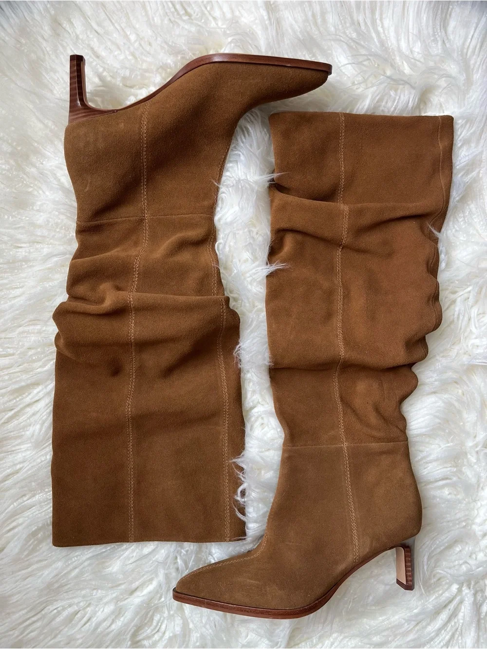 Dolce Vita Brown Suede Knee-High Slouch Boots